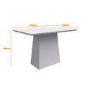 Ver imagem 5 de Mesa de Jantar Tampo com Vidro Bella 120 cm Off White Base Ypê - D’Rossi