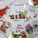Ver imagem 2 de Pano De Prato Lomaer Sacaria Estampado Pascoa 0,45 x 0,71cm Branco 06 Unidades