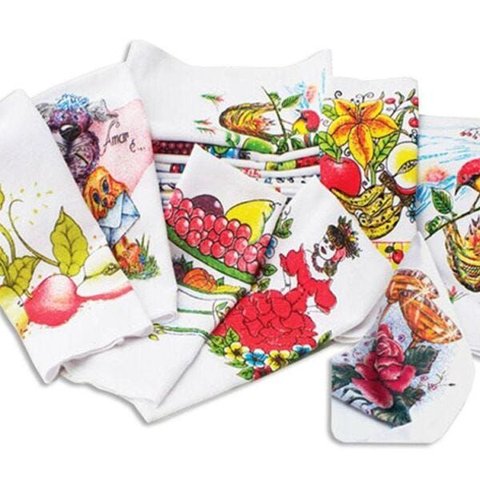 Pano de Prato Lomaer Sacaria Estampado Tradicional 03 Unds Branco