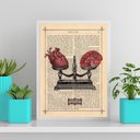 Ver imagem 2 de Quadro Coração E Cerebro Na Balança 24x18cm - com vidro:Madeira preta