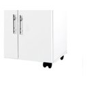 Ver imagem 4 de Balcao Com Rodizios Class Bra Pret Marm 2 Portas + 1 Gaveta PASSE BEM BRANCO / PRETO / MARMORIZADO