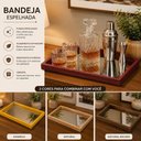 Ver mais imagens de Bandeja Espelhada Madeira Decorativa Aparador Mesa Bar Organizador Multiuso Tacas Perfumes Cosmetico