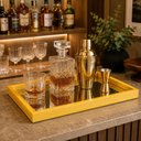 Ver imagem 4 de Bandeja Espelhada Madeira Decorativa Aparador Mesa Bar Organizador Multiuso Tacas Perfumes Cosmetico