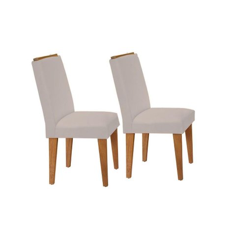 Kit 2 Cadeiras Sala Jantar Lunara 2 Un Imbuia-capuccino/suede Creme - Rufato