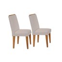 Ver imagem 1 de Kit 2 Cadeiras Sala Jantar Lunara 2 Un Imbuia-capuccino/suede Creme - Rufato