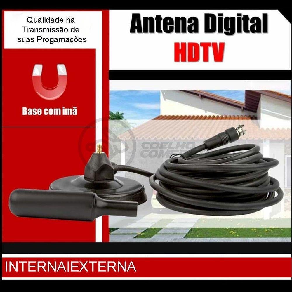 Antena Digital Portátil Interna e Externa Full Hdtv Vhf 4k - 2