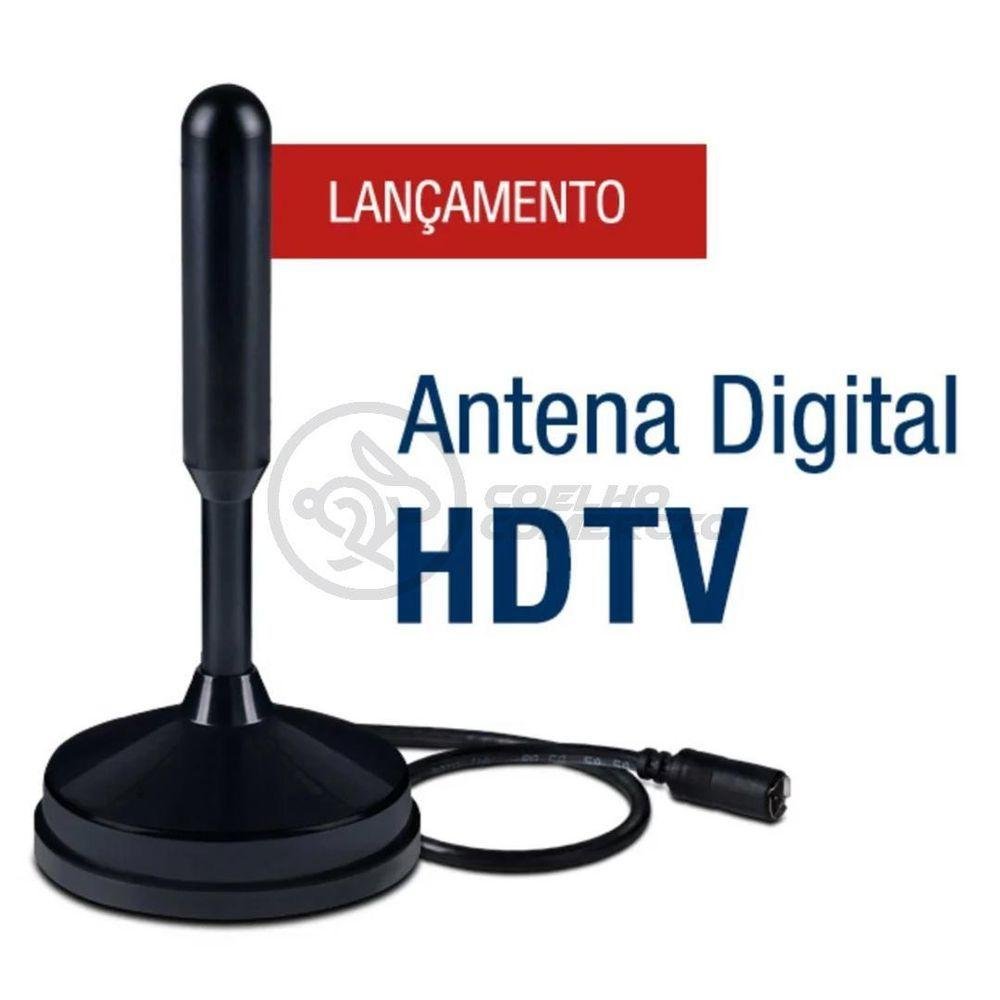 Antena Digital Portátil Interna e Externa Full Hdtv Vhf 4k - 7