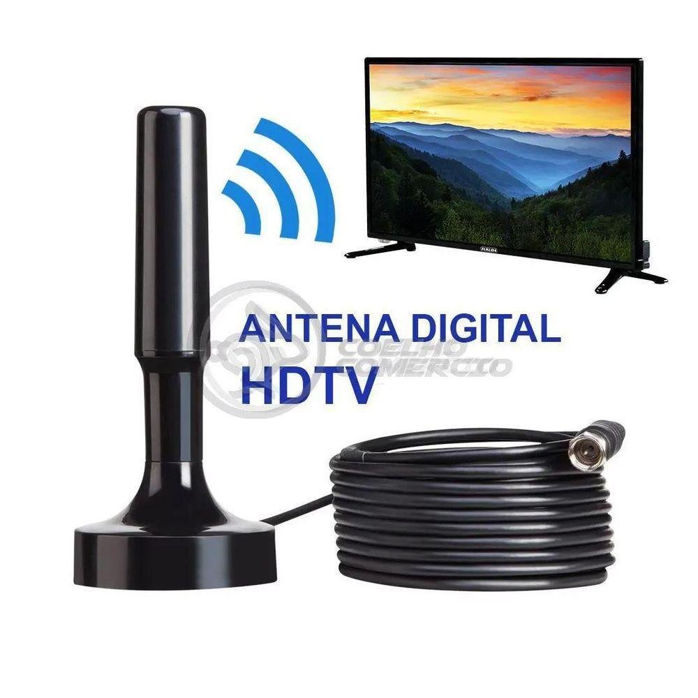 Antena Digital Portátil Interna e Externa Full Hdtv Vhf 4k - 5