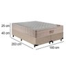 Cama Box King Bipartido Suede + Colchão Ortobom Airtech Molas Ensacadas 193x203x65 Bege - 3