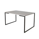 Ver imagem 1 de Mesa de Jantar Industrial 6 Lugares Branca 140x90 Base Aço Preto