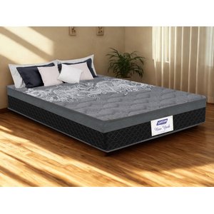 Colchao Queen Molas Ensacadas New York 1,58x1,98x0,26m Gazin Cinza e Preto