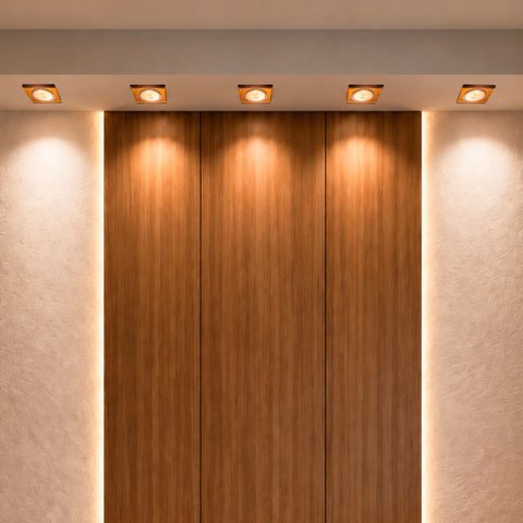 5 Spot Cristal de Embutir Quadrado Cobre Espelhado MR16 ACE80