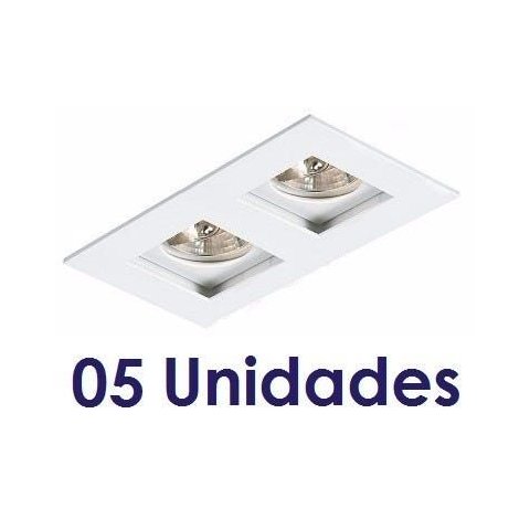 Kit 5 Spot Embutir Recuado Duplo Par 20 Branco Quarto Sala AC879
