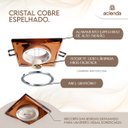 Ver imagem 4 de 7 Spot Quadrado de Embutir em Cristal Cobre Espelhado MR16 ACE80