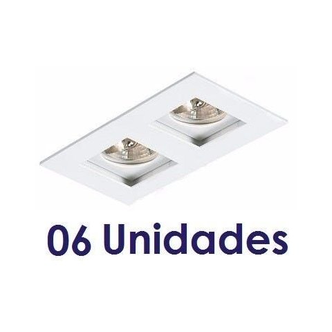 Kit 6 Spot Embutir Recuado Duplo Par 20 Branco Quarto AC879