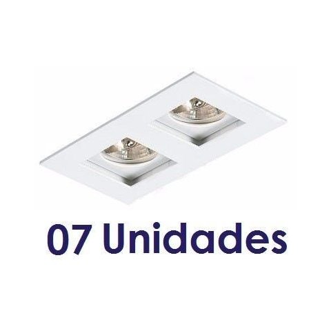 Kit 7 Spot de Embutir Recuado Branco Duplo Par 20 Quarto AC879