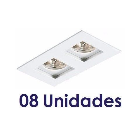 Kit 8 Spot Branco Embutir Recuado Duplo Par 20 Quarto Sala AC879