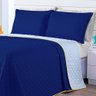 Kit Cobre Leito Azul Marinho Cinza Queen 03 Peças Dupla Face - 4