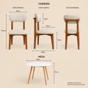 Ver imagem 3 de Kit Mesa Jantar 90cm Branca & 4 Cadeiras Estofadas Linho Bege/Marfim