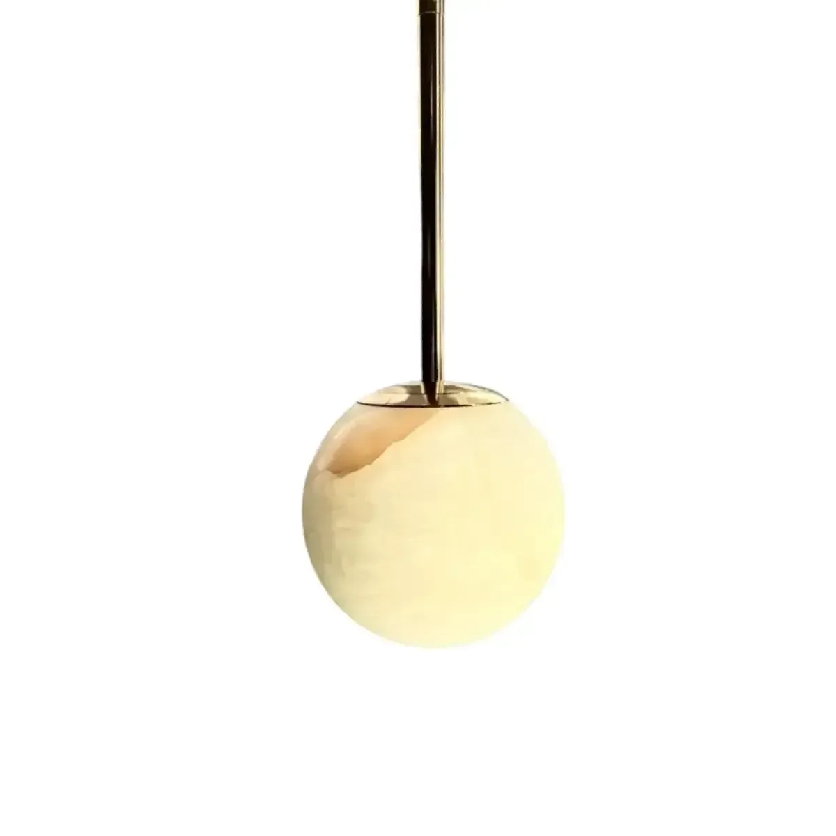 Pendente Globo Mármore Dourado 12cm – Luz Quente 3000k