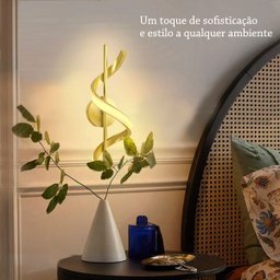 Arandela Espiral Metal Cabeceira 10w Dourada Quarto Ace89 - 2
