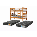 Ver imagem 4 de Beliche Solteiro MDF com 2 Colchões D20 188x88 Guarda Corpo Escada Transforma em 2 Camas:Natureoff