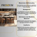 Ver mais imagens de Kit 3 Banquetas Altas 60 Cm Estofada Corino Amarula com Encosto Retrô P/ Cozinha Área Gourmet Balcão