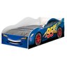 Cama Carro Solteiro Menino Menina Mcqueen Relâmpago com Colchão Moveis House Azul - 3
