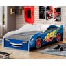 Cama Carro Solteiro Menino Menina Mcqueen Relâmpago com Colchão Moveis House Azul - 2