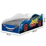 Cama Carro Solteiro Menino Menina Mcqueen Relâmpago com Colchão Moveis House Azul - 7