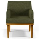 Ver imagem 5 de Poltrona Decorativa para Sala de Estar Base Mel Beatriz W01 Linho Verde - Lyam Decor