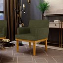 Ver imagem 3 de Poltrona Decorativa para Sala de Estar Base Mel Beatriz W01 Linho Verde - Lyam Decor