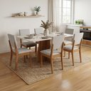 Ver imagem 2 de Conjunto Sala de Jantar Mesa 1,60m Moove 6 Cadeiras Linda Viero