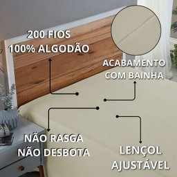 Roupa de Cama Solteiro Percal 200 Fios 100% Algodão Santista Lençol de Cima sem Elástico:palha - 6