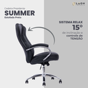 Ver imagem 5 de Cadeira Presidente Summer Estofada Preta W-80