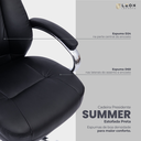 Ver imagem 4 de Cadeira Presidente Summer Estofada Preta W-80