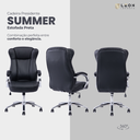 Ver imagem 7 de Cadeira Presidente Summer Estofada Preta W-80