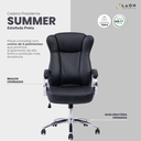 Ver imagem 3 de Cadeira Presidente Summer Estofada Preta W-80