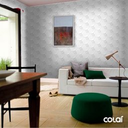 Papel de Parede Efeito Gesso 3D Geométrico Colmeia 2 18m - 4