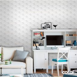 Papel de Parede Efeito Gesso 3D Geométrico Colmeia 2 18m - 2