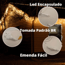 Kit 3 Cascatas 400 Leds Luz Morna Fixa - 220v - 7