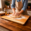 Ver imagem 2 de Tábua de Abrir Massa Pão Pizza Spianatoia Culinária Madeira Maciça Grande  Cortar Servir 60 x 35 cm