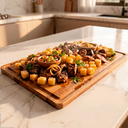 Ver imagem 6 de Tábua de Abrir Massa Pão Pizza Spianatoia Culinária Madeira Maciça Grande  Cortar Servir 60 x 35 cm