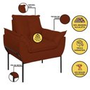 Ver imagem 7 de Kit 02 Poltronas + Namoradeira Pé Metal Preto Recepção Sala Cor:terracota