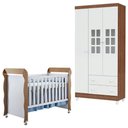 Ver imagem 1 de Berço Mirelle e Guarda Roupa Mariah 3 Portas Branco Acetinado Amadeirado – Carolina