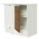 Ver imagem 5 de Balcão Armário de Cozinha de Canto 100% MDF com Tampo 1 Porta Branco/Rustic Smart Madesa