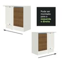 Ver imagem 6 de Balcão Armário de Cozinha de Canto 100% MDF com Tampo 1 Porta Branco/Rustic Smart Madesa