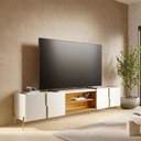 Ver imagem 2 de Rack Bancada Maggiore para Tv até 85 Polegadas com 4 Portas Off White Matte Freijó Colibri