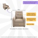 Ver imagem 3 de Poltrona Retrátil e Reclinável 77cm com Tecido Suede Multimóveis Cr45265 Bege