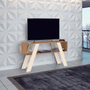 Ver imagem 1 de Rack Pequeno para Tv até 55 Pol 119 X 66 X 34 Cm Detroit Mdp Canelato Off White - Clicklar